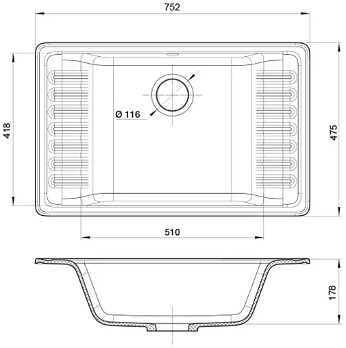 Мойка кухонная GranFest Quarz GF-ZW-71 черный