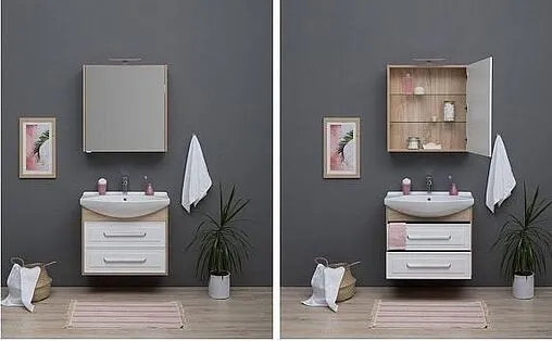 Шкаф-зеркало Aquanet Остин 75 R дуб сонома 00201727