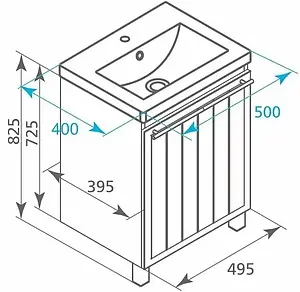 Тумба-умывальник напольная Milardo Amur 50 белый AMU50W1M95+0015000U28 Тумба-умывальник напольная Milardo Amur 50 белый AMU50W1M95+0015000U28, 2
