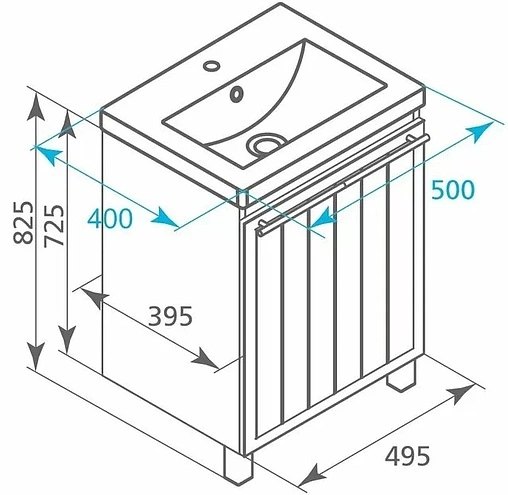 Тумба-умывальник напольная Milardo Amur 50 белый AMU50W1M95+0015000U28