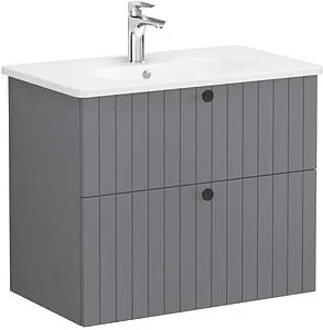Тумба-умывальник подвесная VitrA Root Groove 80 серый 69438 Тумба-умывальник подвесная VitrA Root Groove 80 серый 69438, 1