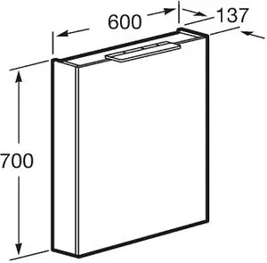 Шкаф-зеркало Roca Oleta 60 L белый матовый A857645501, 2