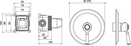 Смеситель для душа скрытого монтажа Aquatek Классик чёрный матовый AQ1566MB Смеситель для душа скрытого монтажа Aquatek Классик чёрный матовый AQ1566MB
