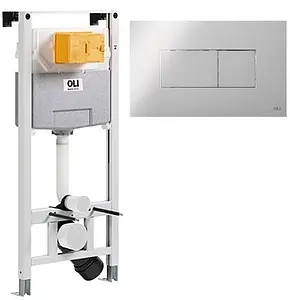 Инсталляция для подвесного унитаза Set 3 в 1 OLI 120 Eco 879235pKA00 с кнопкой хром глянцевый Инсталляция для подвесного унитаза Set 3 в 1 OLI 120 Eco 879235pKA00 с кнопкой хром глянцевый, 1