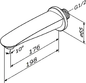 Излив для скрытого монтажа Am.Pm Like хром F8070000 Излив для скрытого монтажа Am.Pm Like хром F8070000, 2