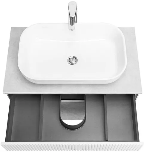 Тумба-умывальник подвесная Aquaton Марбл 80 слэйт/белый матовый 1A2762K4MH4C0