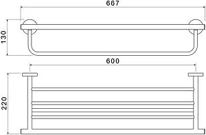 Полка для полотенец Aquatek Оберон хром AQ4215CR, 2