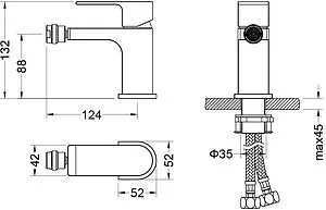 Смеситель для биде Aquatek Либра хром AQ1418CR, 2