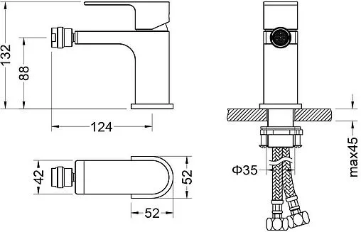 Смеситель для биде Aquatek Либра хром AQ1418CR