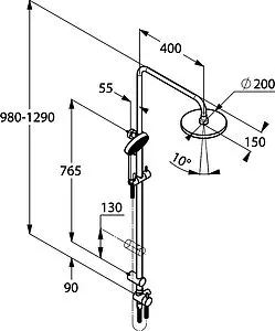 Душевая система без смесителя Kludi Zenta хром 6609105-00 Душевая система без смесителя Kludi Zenta хром 6609105-00, 2
