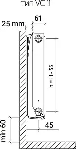 Радиатор стальной панельный Royal Thermo VENTIL COMPACT тип 11 500 x 800 мм Bianco Traffico VC11-500-800/9016 Радиатор стальной панельный Royal Thermo VENTIL COMPACT тип 11 500 x 800 мм Bianco Traffico VC11-500-800/9016, 2