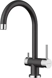 Смеситель для кухни с подключением к фильтру Omoikiri Yamada-BL чёрный/хром 4994226, 1