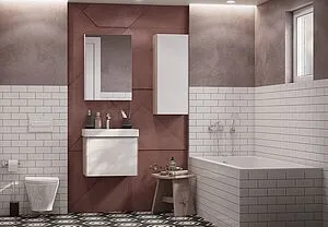 Тумба-умывальник подвесная Aquaton Асти 55 белый/ясень шимо 1A2631K0AXD70, 5