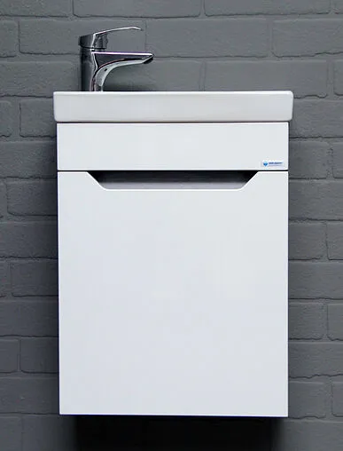 Тумба-умывальник подвесной Айсберг Мечта 40 белый/бетон DM2333T+4607152362107