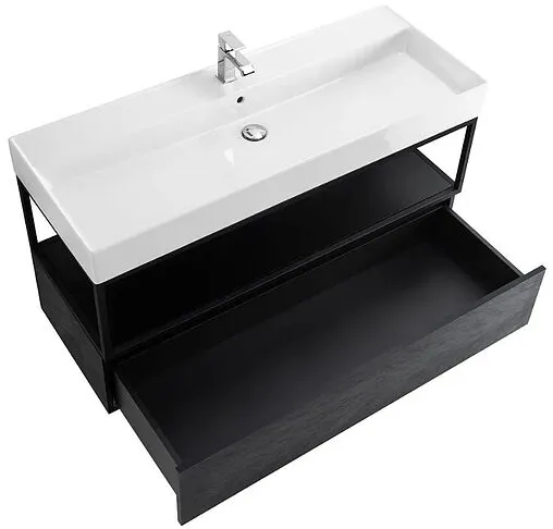 Консоль с умывальником подвесная Cezares Cadro 120 чёрный CADRO-120/46/30-1C-SO-MET-ST+CADRO-120-MENS-NERO+CADRO-120-1C-SO-NR-BLUM Консоль с умывальником подвесная Cezares Cadro 120 чёрный CADRO-120/46/30-1C-SO-MET-ST+CADRO-120-MENS-NERO+CADRO-120-1C-SO-NR-BLUM