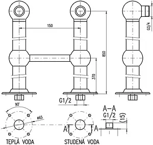 Стойки удлиняющие для смесителя Rav Slezak бронза SD0100SM, 2