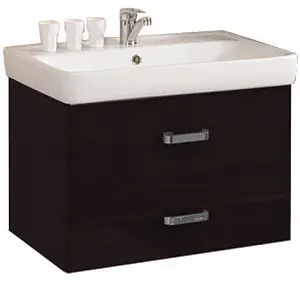 Тумба-умывальник подвесная Aquaton Америна 60 чёрный 1A1354K1AM950, 1