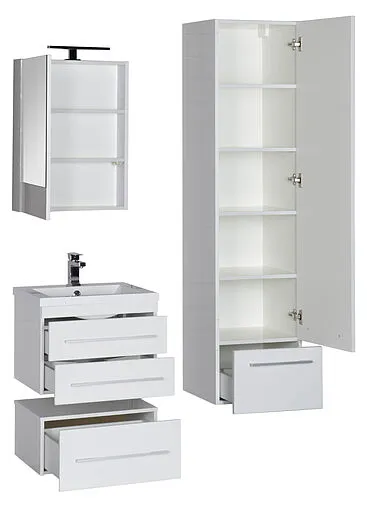 Шкаф-зеркало Aquanet Нота 58 L белый 00165370