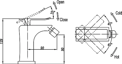 Смеситель для биде BelBagno Ticino хром TIC-BD-CRM