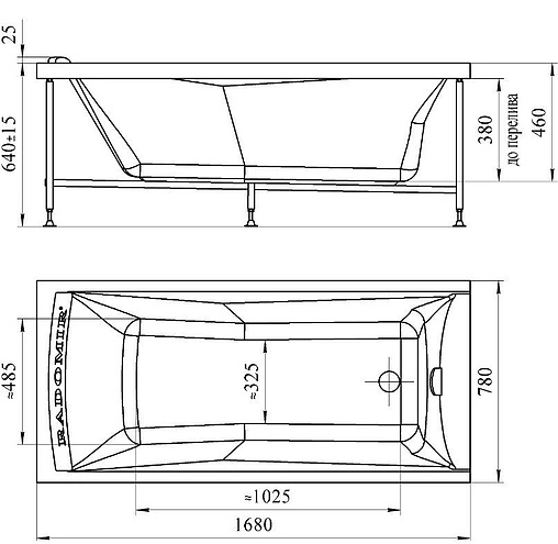 Ванна акриловая Radomir Вега 168х78 R 1-01-0-2-1-023 Ванна акриловая Radomir Вега 168х78 R 1-01-0-2-1-023