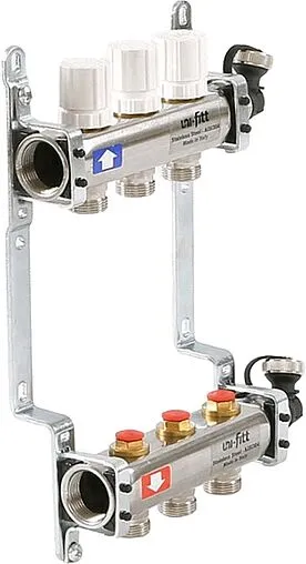 Группа коллекторная распределительная 3 отвода 1&quot;в/в x ¾&quot;ек Uni-fitt 451I4303