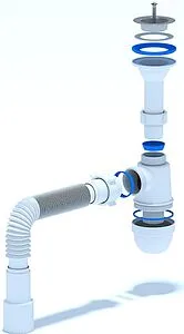 Сифон бутылочный для мойки Ани Пласт C0515, 3