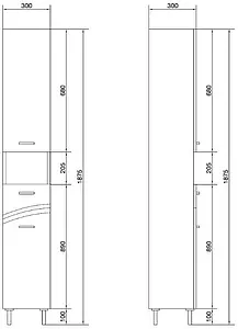 Шкаф-пенал напольный с бельевой корзиной Cersanit Erica New 30 белый F-SL-ERN-Ko-P Шкаф-пенал напольный с бельевой корзиной Cersanit Erica New 30 белый F-SL-ERN-Ko-P, 2
