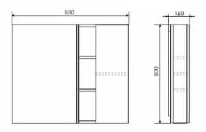 Шкаф-зеркало Comforty Милан 90 R белый 00004137130CF Шкаф-зеркало Comforty Милан 90 R белый 00004137130CF, 2
