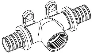 Тройник аксиальный установочный 20мм x ½&quot;в x 20мм Rehau Rautitan RX+ 14562941001, 2