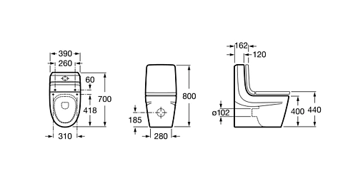 Спинка для унитаза Roca Khroma белый 80165A004