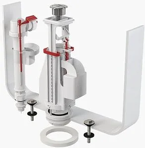 Комплект арматуры для бачка двухрежимный ½" пластик нижний AlcaPlast SA08S ½" CHROM Комплект арматуры для бачка двухрежимный ½" пластик нижний AlcaPlast SA08S ½" CHROM, 1