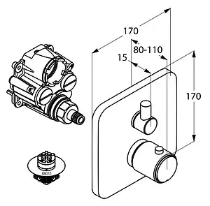Термостат для 1 потребителя Kludi E2 хром 498350575 Термостат для 1 потребителя Kludi E2 хром 498350575, 2