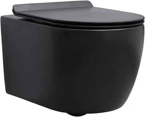 Унитаз подвесной безободковый Aquanet Cetus-BW Rimless черный матовый CETUS-BW