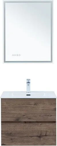 Тумба-умывальник подвесная Aquanet Алвита New 60 дуб веллингтон/табак 00334184+00254363