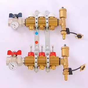 Группа коллекторная с расходомерами 3 отвода 1&quot;в/в x ¾&quot;ек Tiemme 3870008, 2