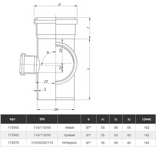 Крестовина двухплоскостная пятерник внутренняя D=110x50x110x50мм Угол 87° Ostendorf HTEDLR 115970 Крестовина двухплоскостная пятерник внутренняя D=110x50x110x50мм Угол 87° Ostendorf HTEDLR 115970