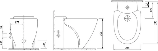 Биде напольное Kale Stil белый 7110738200