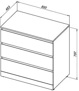 Комод напольный Aquanet Сканди 80 дуб эдгрейн 00302543, 2