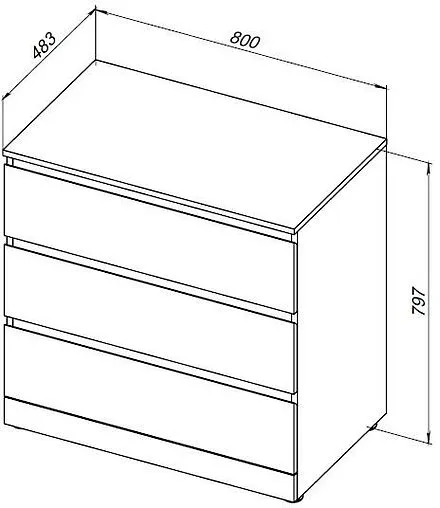 Комод напольный Aquanet Сканди 80 дуб эдгрейн 00302543