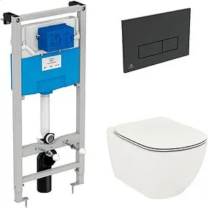 Комплект 5 в 1 Ideal Standard Tesi AquaBlade T3868V1/121A6 с кнопкой черный матовый, 1