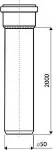 Труба канализационная внутренняя D=50мм L=2000мм Ostendorf HTEM 112060, 2