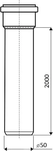 Труба канализационная внутренняя D=50мм L=2000мм Ostendorf HTEM 112060