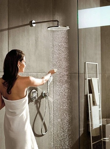 Термостат для 2 потребителей Hansgrohe Ecostat S шлифованный чёрный хром 15758340