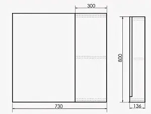 Шкаф-зеркало Comforty Кёльн 75 дуб тёмный 00004149061CF Шкаф-зеркало Comforty Кёльн 75 дуб тёмный 00004149061CF, 2