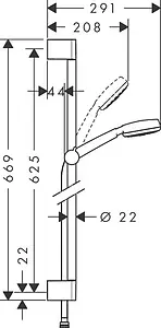 Душевая стойка Hansgrohe Crometta 100 1jet 65см хром/белый 26652400 Душевая стойка Hansgrohe Crometta 100 1jet 65см хром/белый 26652400, 2