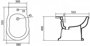 Биде напольное BelBagno Boheme белый BB115B, 2