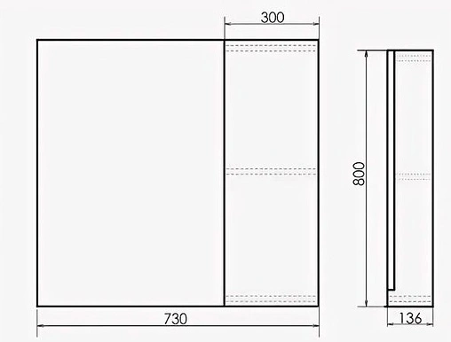 Шкаф-зеркало Comforty Кёльн 75 R дуб тёмный 00004149061CF