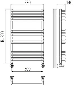 Полотенцесушитель водяной лесенка Terminus Берн П13 500х800 полированная сталь 4670078513403, 2