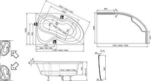 Ванна акриловая Ravak ROSA II 170x105 L C221000000 Ванна акриловая Ravak ROSA II 170x105 L C221000000, 4