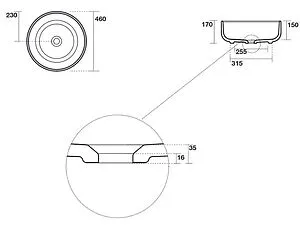 Раковина Kerasan Ciotola 46 черный матовый 430231, 2